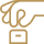 Hand picking up a box, icon